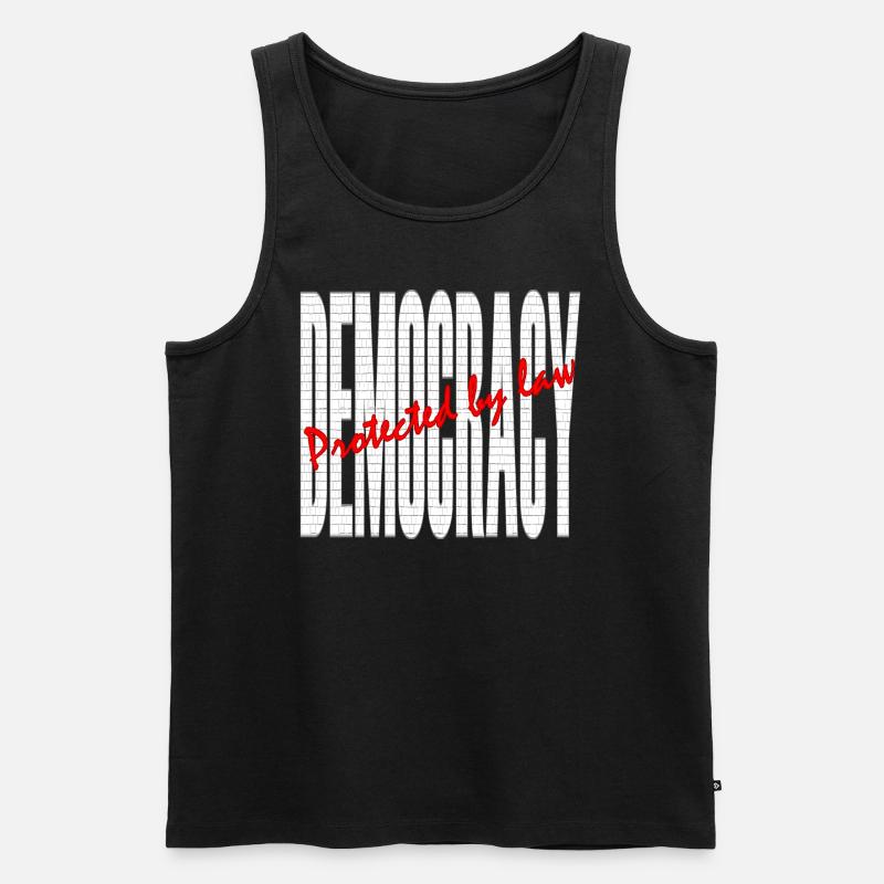 Democracy - Protected by law! - Männer Premium Bio Tank Top - Schwarz