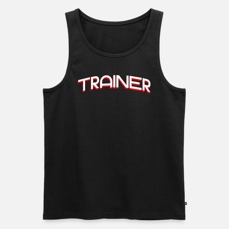 TRAINER - Männer Premium Bio Tank Top - Schwarz