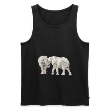 l'éléphant - Débardeur bio Premium Homme - noir - Devant - Michal (187cm)