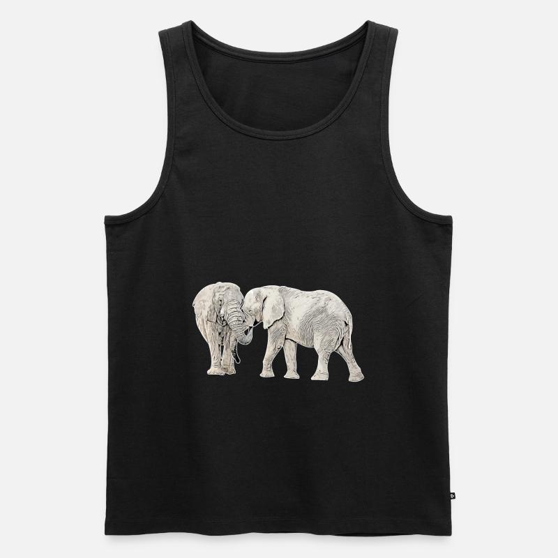 Elefant - Männer Premium Bio Tank Top - Schwarz