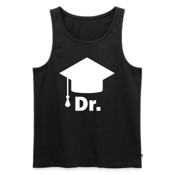 Doktor Dr. und Doktorhut - Männer Premium Bio Tank Top - Schwarz - Vorne - AI Model Male 178 light (178cm)