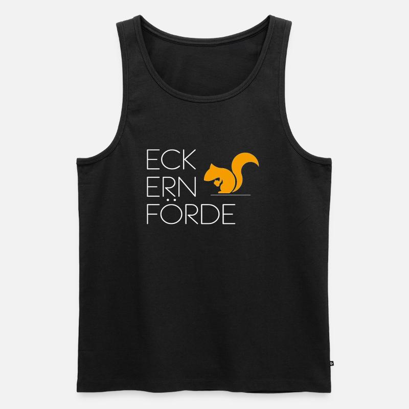 Eckernförde mit Eichhörnchen - Männer Premium Bio Tank Top - Schwarz