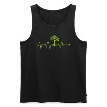 Ecology puls gift saying climate change - Men's Premium Organic Tank Top - black - Front - Michal (187cm)