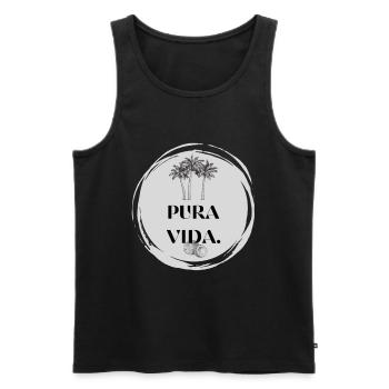 Pura Vida - Lifestyle T-Shirt - Männer Premium Bio Tank Top - Schwarz - Vorne - AI Model Male 178 light (178cm)