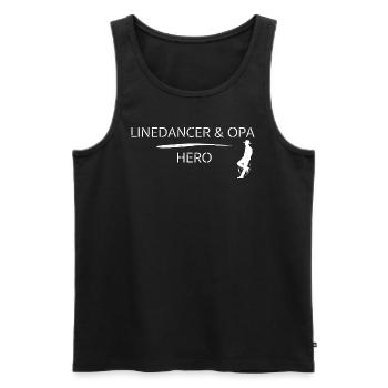 LineDancer Opa - Männer Premium Bio Tank Top - Schwarz - Vorne - Michal (187cm)