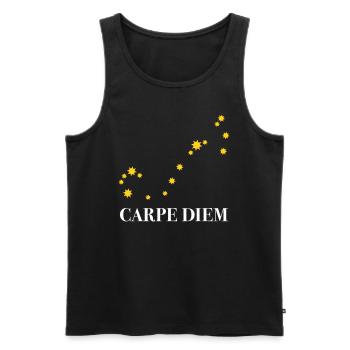 Carpe Diem utilise la constellation du jour Ciel du Scorpion - Débardeur bio Premium Homme - noir - Devant - Michal (187cm)
