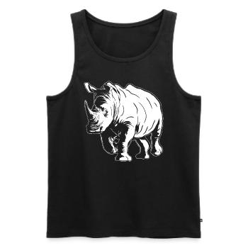 Rhino Sketch Rhinoceros Safari Wildtierliebhaber - Männer Premium Bio Tank Top - Schwarz - Vorne - Michal (187cm)
