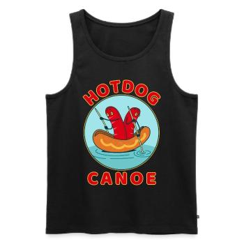 Hot Dog Lustig - Männer Premium Bio Tank Top - Schwarz - Vorne - Michal (187cm)