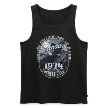 Legendary since 1974 - Men's Premium Organic Tank Top - black - Front - Michal (187cm)