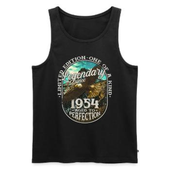 Legendary since 1954 - Men's Premium Organic Tank Top - black - Front - AI Model Male 178 light (178cm)