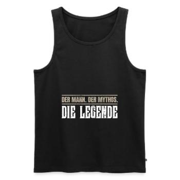 Der Mann. Der Mythos. Die Legende. - Männer Premium Bio Tank Top - Schwarz - Vorne - Michal (187cm)