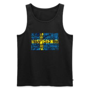 Schweden Flagge - Männer Premium Bio Tank Top - Schwarz - Vorne - Michal (187cm)