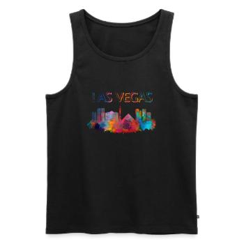 Las Vegas - Männer Premium Bio Tank Top - Schwarz - Vorne - AI Model Male 178 light (178cm)