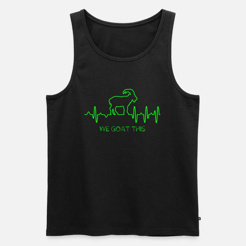 Ziege EKG - Männer Premium Bio Tank Top - Schwarz