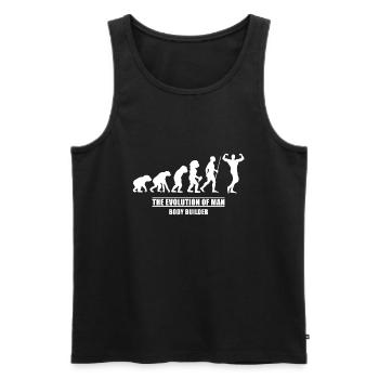 Evolution de la musculation - Débardeur bio Premium Homme - noir - Devant - Michal (187cm)
