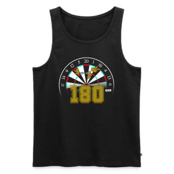 180 Dart - Männer Premium Bio Tank Top - Schwarz - Vorne - AI Model Male 178 light (178cm)