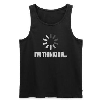 I'm Thinking - Loading Symbol - Männer Premium Bio Tank Top - Schwarz - Vorne - AI Model Male 178 light (178cm)