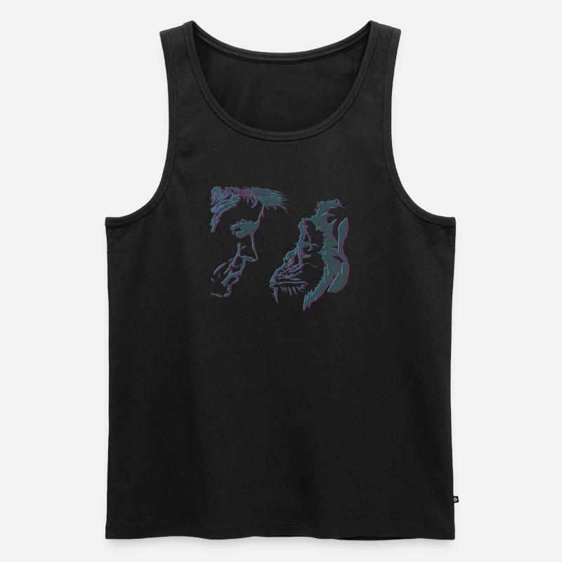 Affe Mensch 3D - Männer Premium Bio Tank Top - Schwarz