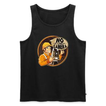 No, it's not a camera surveyor - Men's Premium Organic Tank Top - black - Front - Michal (187cm)