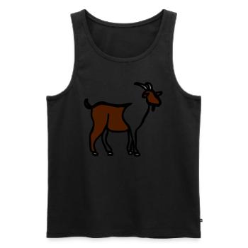 Goat - Line Art - Choose your color - Männer Premium Bio Tank Top - Schwarz - Vorne - Michal (187cm)