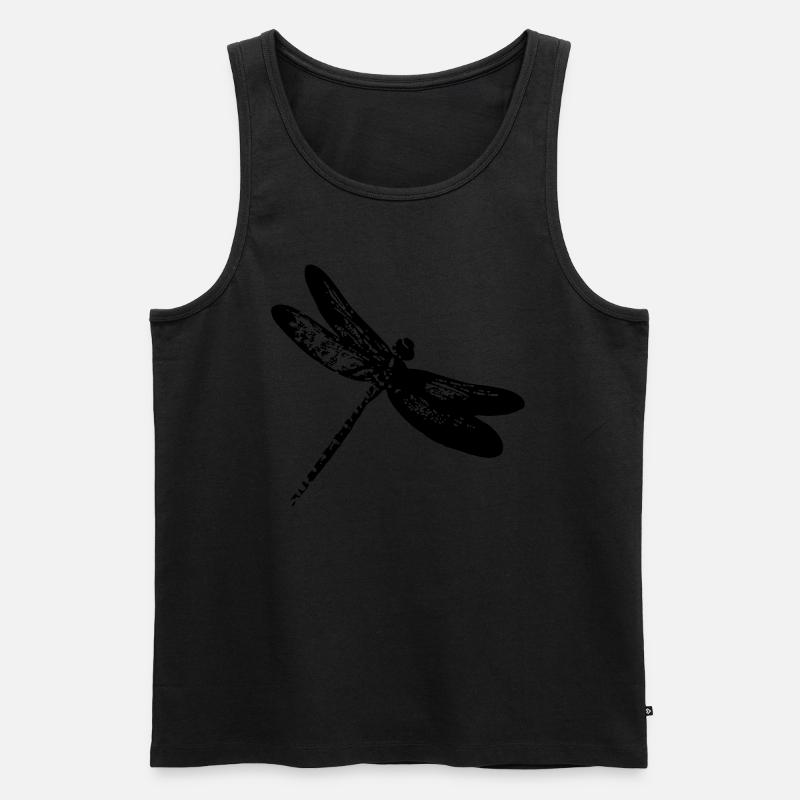 Dragonfly - Choose your Colour - Männer Premium Bio Tank Top - Schwarz