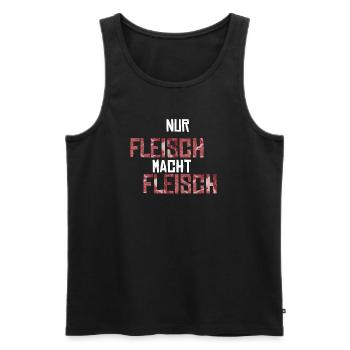 Nur Fleisch macht Fleisch Geschenkidee - Männer Premium Bio Tank Top - Schwarz - Vorne - AI Model Male 178 light (178cm)