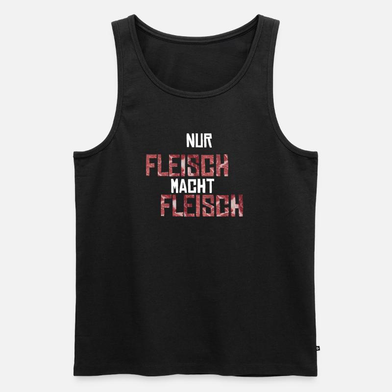 Nur Fleisch macht Fleisch Geschenkidee - Männer Premium Bio Tank Top - Schwarz