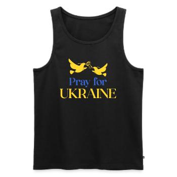 Priez pour l’Ukraine - Débardeur bio Premium Homme - noir - Devant - Michal (187cm)