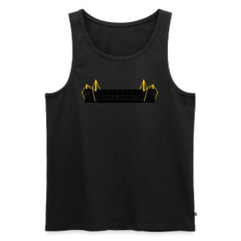 Temple du football du stade de Dortmund Westfalen - Débardeur bio Premium Homme - noir - Devant - AI Model Male 178 light (178cm)
