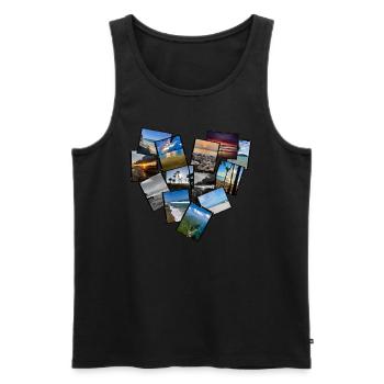 holiday vibes - Men's Premium Organic Tank Top - black - Front - AI Model Male 178 light (178cm)