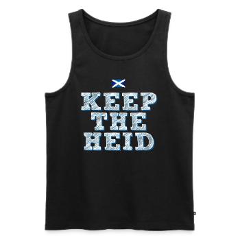 Keep the heid - Männer Premium Bio Tank Top - Schwarz - Vorne - Michal (187cm)