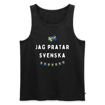 Jag pratar svenska. weiß - Männer Premium Bio Tank Top - Schwarz - Vorne - Michal (187cm)