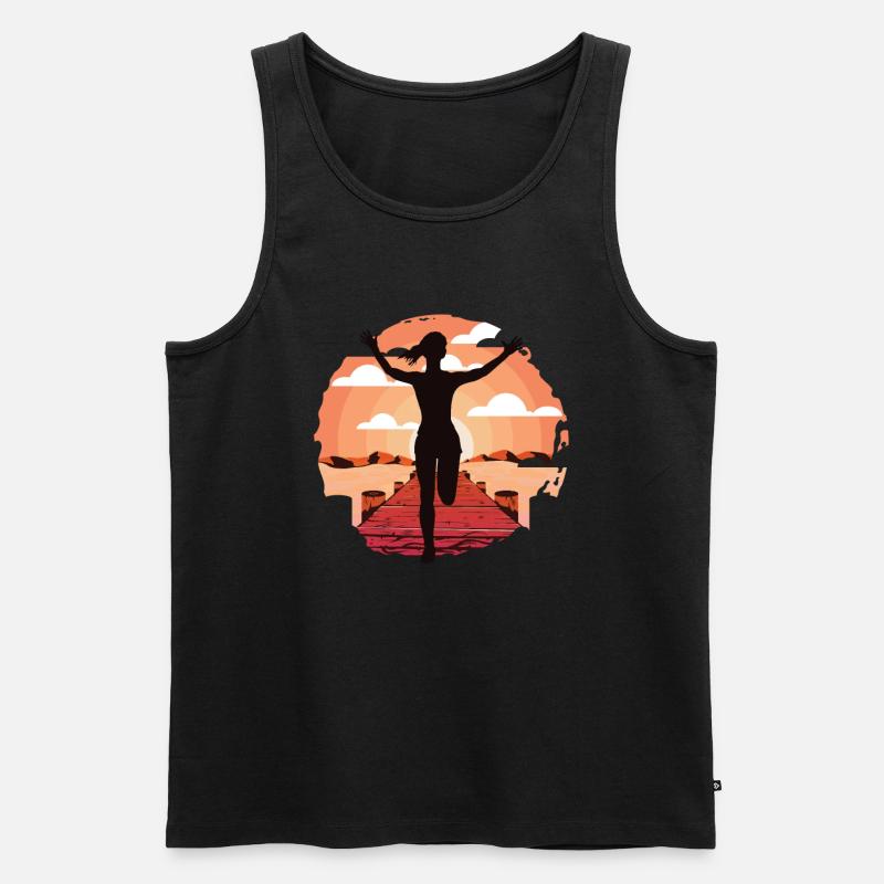 Marathon, Trailrunning Läuferin - Männer Premium Bio Tank Top - Schwarz