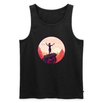 Marathon, coureur de trail running - Débardeur bio Premium Homme - noir - Devant - Michal (187cm)