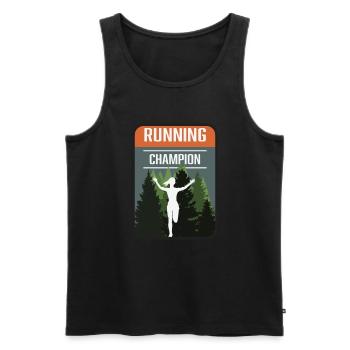 Marathon, Trail Running Champion - Men's Premium Organic Tank Top - black - Front - Michal (187cm)