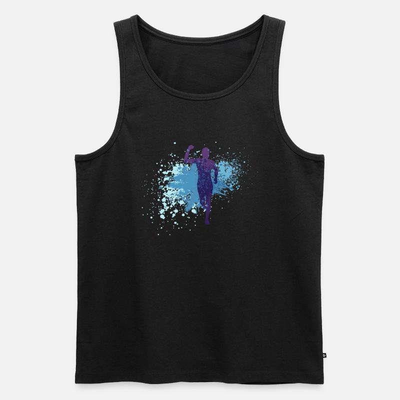 Splash Marathon, Trailrunning - Männer Premium Bio Tank Top - Schwarz