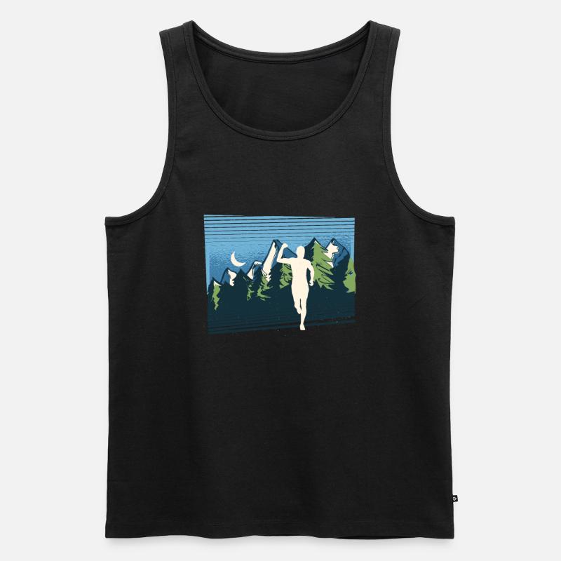 Marathon, Trailrunning Läufer - Männer Premium Bio Tank Top - Schwarz