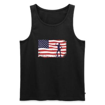 American Flag Jump Shoes Fitness - Débardeur bio Premium Homme - noir - Devant - Michal (187cm)