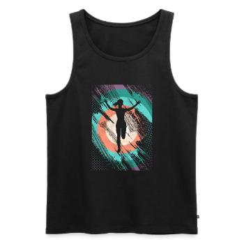 Retro Jump Shoes Fitness - Männer Premium Bio Tank Top - Schwarz - Vorne - Michal (187cm)
