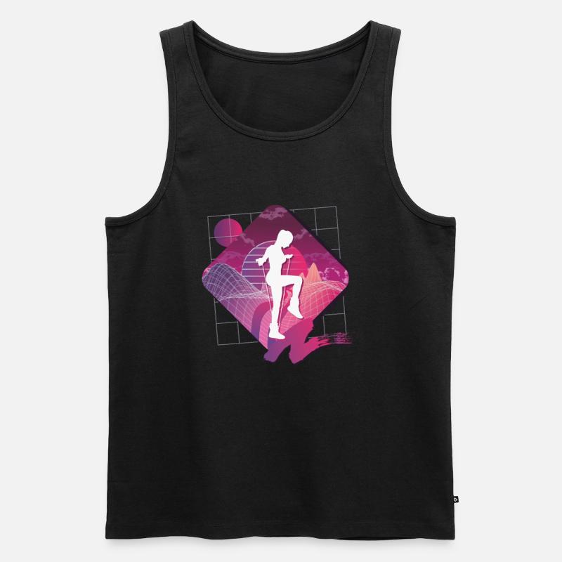 Vaporwave Rope Jumping - Männer Premium Bio Tank Top - Schwarz