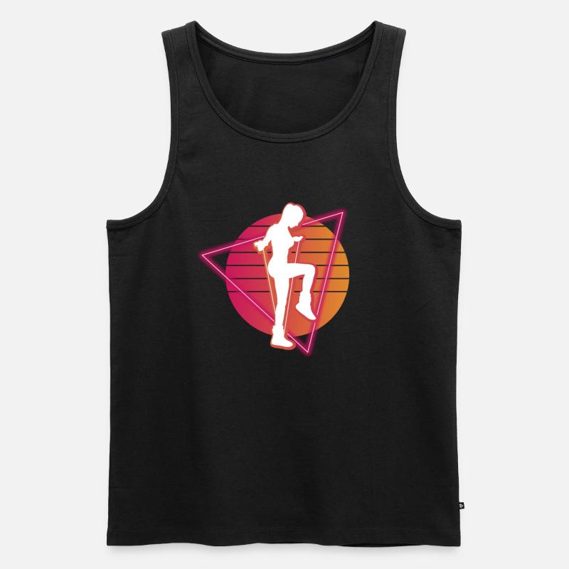 Vaporwave Rope Jumping - Männer Premium Bio Tank Top - Schwarz