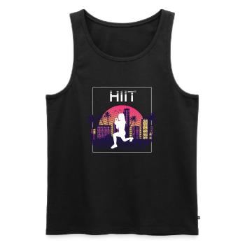 Palmiers de Californie HIIT - Débardeur bio Premium Homme - noir - Devant - AI Model Male 178 light (178cm)