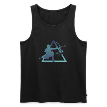 Geometry Arrowtag - Men's Premium Organic Tank Top - black - Front - Michal (187cm)