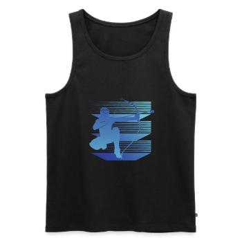 Geometry Arrowtag - Men's Premium Organic Tank Top - black - Front - Michal (187cm)