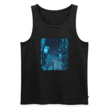 Arrowtag de la ville asiatique - Débardeur bio Premium Homme - noir - Devant - AI Model Male 178 light (178cm)