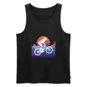Vaporwave Descente - Débardeur bio Premium Homme - noir - Devant - Michal (187cm)