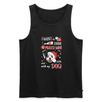 Berger australien Vin chaud Noël - Débardeur bio Premium Homme - noir - Devant - Michal (187cm)