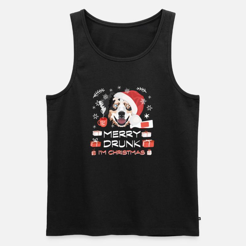 Australian Shepherd Weihnachtsmarkt - Männer Premium Bio Tank Top - Schwarz