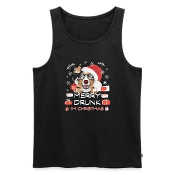 Marché de Noël du berger australien - Débardeur bio Premium Homme - noir - Devant - Michal (187cm)