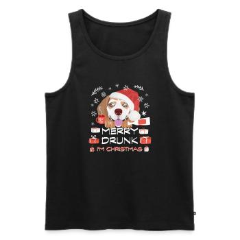 Beagle Weihnachtsmarkt - Männer Premium Bio Tank Top - Schwarz - Vorne - Michal (187cm)